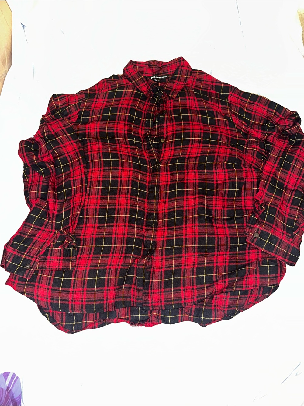 Zac and Rachel Red Plaid super soft top plus size 1X